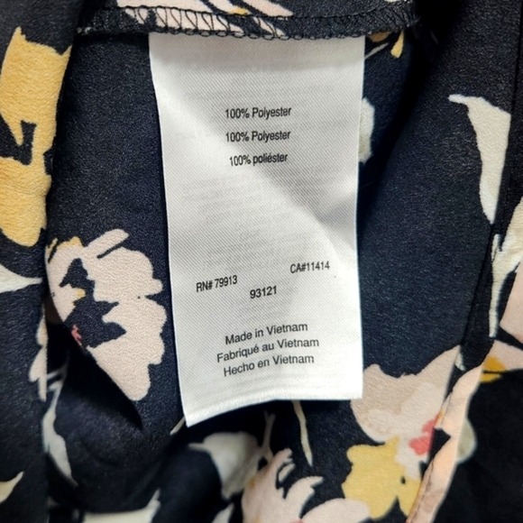 Motherhood Maternity Black Beige Floral Peplum Maternity Top Size M Zipper Back - Picture 5 of 6